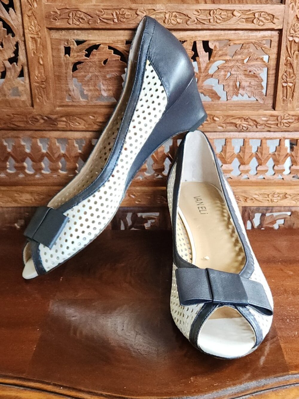 Vaneli Peep-Toe Wedge Pumps